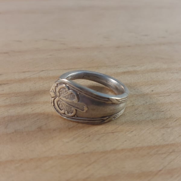 Upcycled Silver Plated Butterfly Spoon Handle Ring (SPR062506)