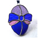 Easter Egg Suncatcher Stained Glass Handmade Blue purple 010
