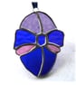 Easter Egg Suncatcher Stained Glass Handmade Blue purple 010 - Image 1