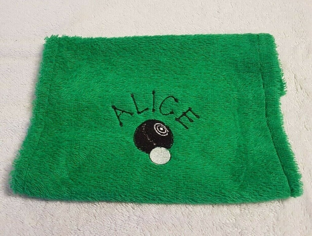Personalised lawn bowls towel handmade 2 colours great gift Fathers day, Mothers