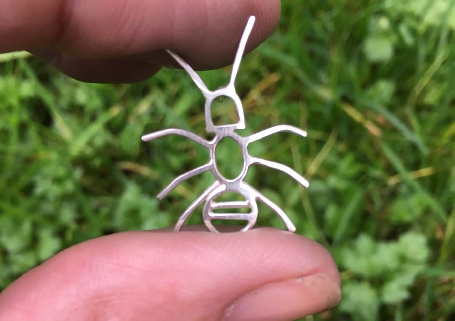 A tiny Ant earring or pin. Made in sterling silver. Because Ants get everywhere