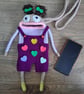 Handmade Crochet Phone Bag Funky Doll Crossbody Bag 