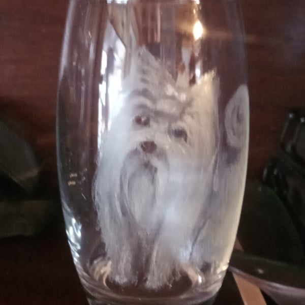 Pet Portrait on a glass