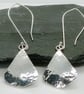 Textured large eardrops sterling silver - Image 2