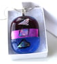 Dichroic Glass Pendant 272 Purple Handmade with silver plated chain - Image 3