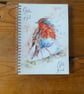 Robin Notebook, Notepad, A5 Size, Spiral bound, Wildlife Art Notebook, Pad, Jott