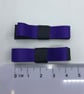 Small Straight Black and Purple Bow Clips (pair) - Image 3