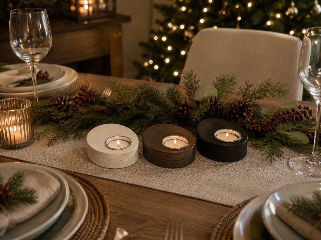 Handmade Wooden Candle Holder Set - Reclaimed Pallet Wood Tealights