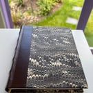 HANDMADE QUARTER BOUND LEATHER MARBLED JOURNAL 