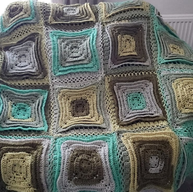 Hypnotic Tile Crochet Blanket Yorkshire Meadow Folksy