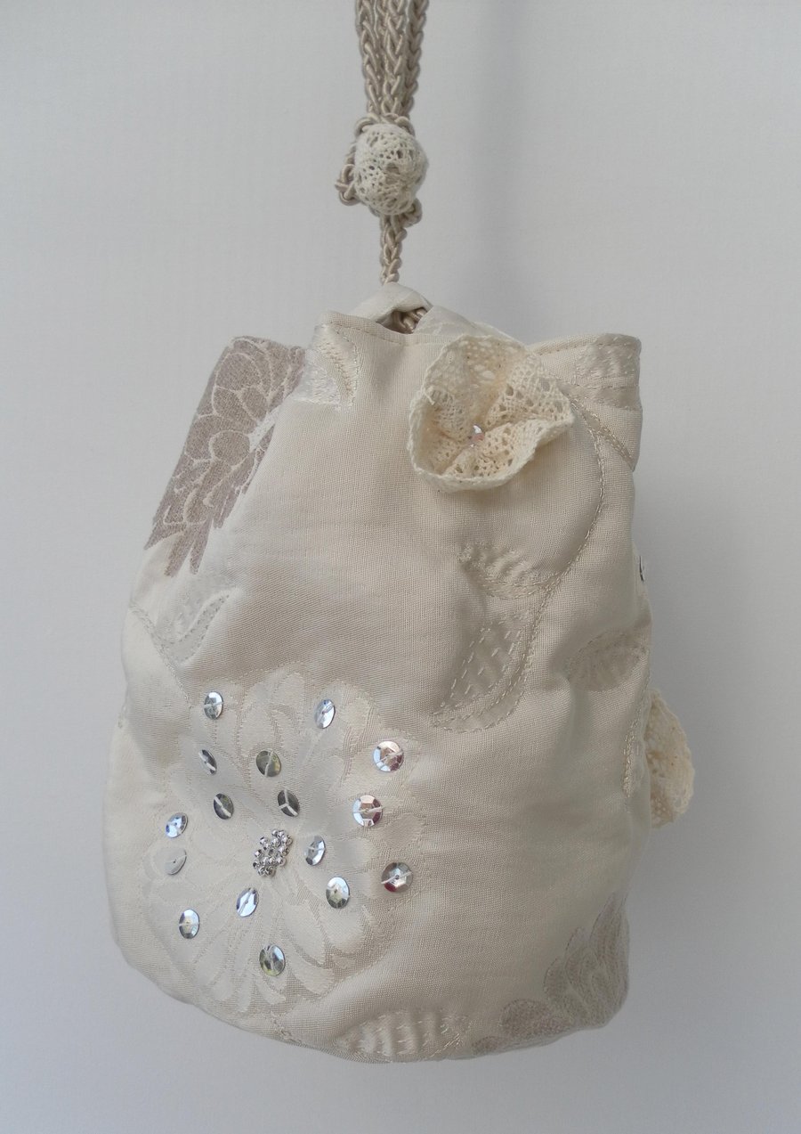 Cream Bucket Bag, wedding bag, bride, bridesmaid, boho chic