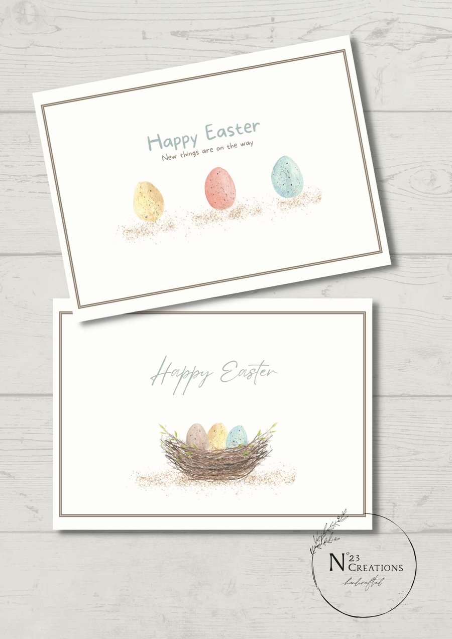 Happy Easter Cards (sets of 2 or 3 watercolour print)
