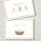 Happy Easter Cards (sets of 2 or 3 watercolour print)