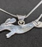 Sterling silver dachshund pendant with handmade bail, Sausage dog - Image 2
