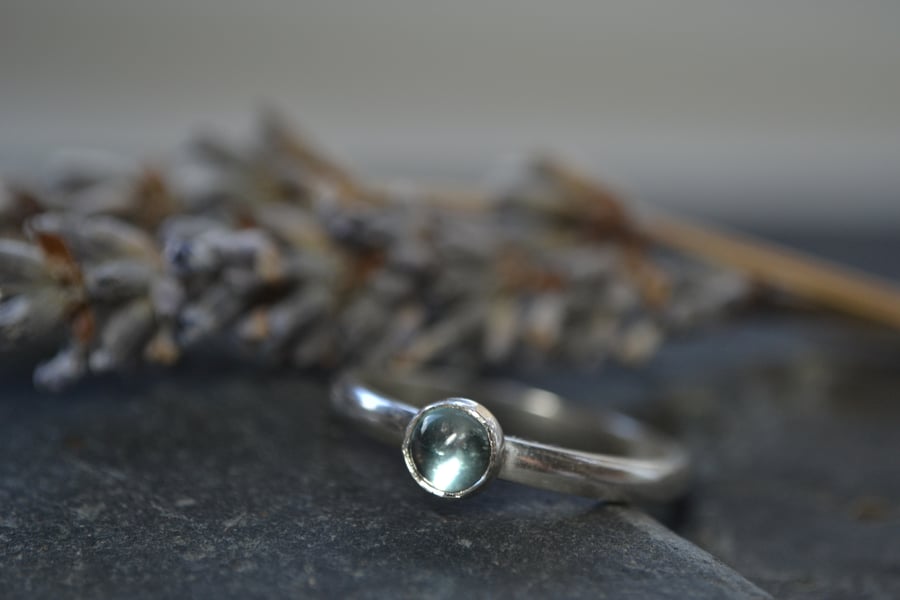 Sky blue topaz sterling silver stacking ring (March Birthstone - alt)