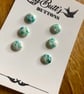 6 Vintage Turquoise 'Mosaic' Buttons 14 mm - Image 1