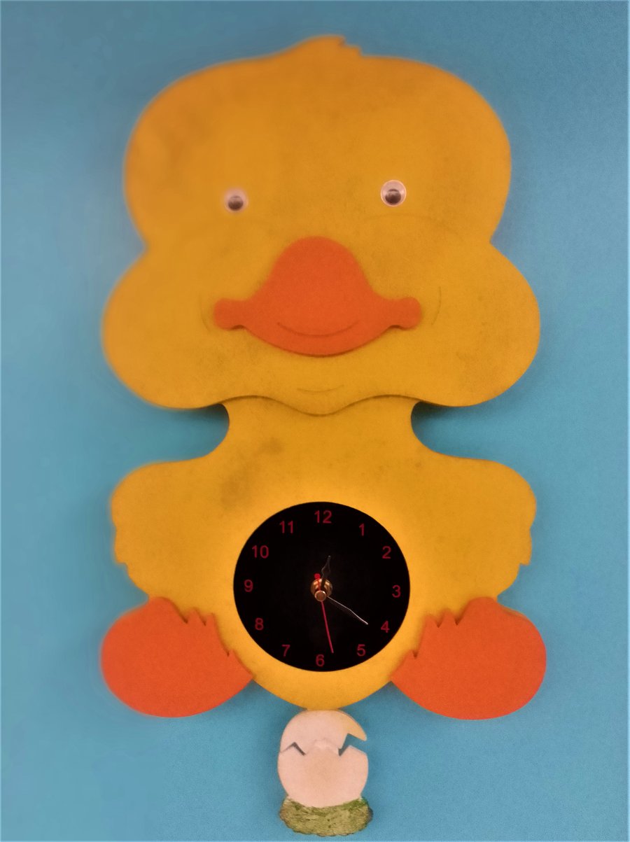Duck Children's Wall Clock Folksy