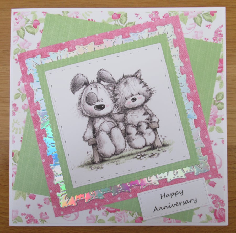 Together on a Bench - 7x7" Anniversary Card