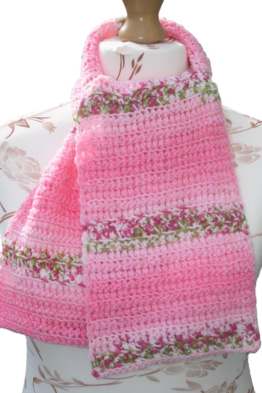 Pretty floral style crocheted scarf - Blossom Crocheted Scarf - Easter Gift