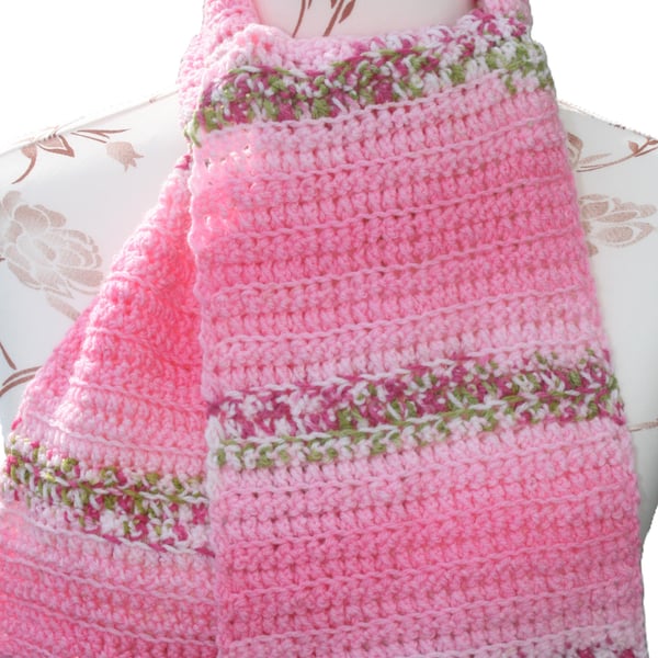 Pretty floral style crocheted scarf - Blossom Crocheted Scarf - Easter Gift