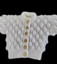 Hand Knitted Baby Cardigan, White Bobble Pattern, Gender-Neutral, 0-6 Months - Image 3