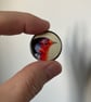 Miniature Robin Pin Badge - 1" Silver Metal Brooch - Justine Williams Art - Image 2