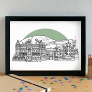 Weymouth Landmarks Skyline Art Print