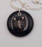 Scorpio Fused Glass Pendant with Real Platinum Lustre Symbol