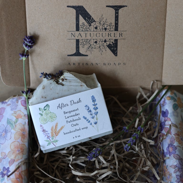 Lavender and Oatmeal Artisan Soap Bars. Natural soap bar for all types of skin