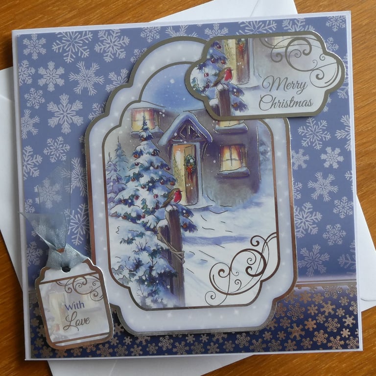 Christmas Card - Robin on Gate Post