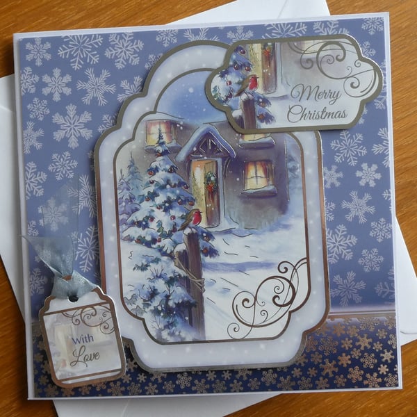 Christmas Card - Robin on Gate Post