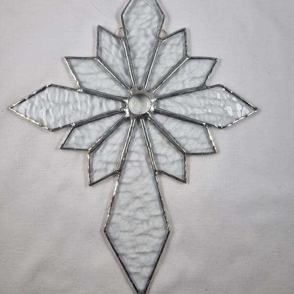 512 Stained Glass large star - handmade hanging decoration.