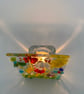 Fused glass multicoloured candle shade - Image 4