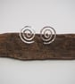 Silver Studs, Sterling silver spiral stud Earrings