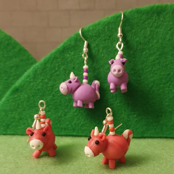 Adorable handmade Unicorn earrings