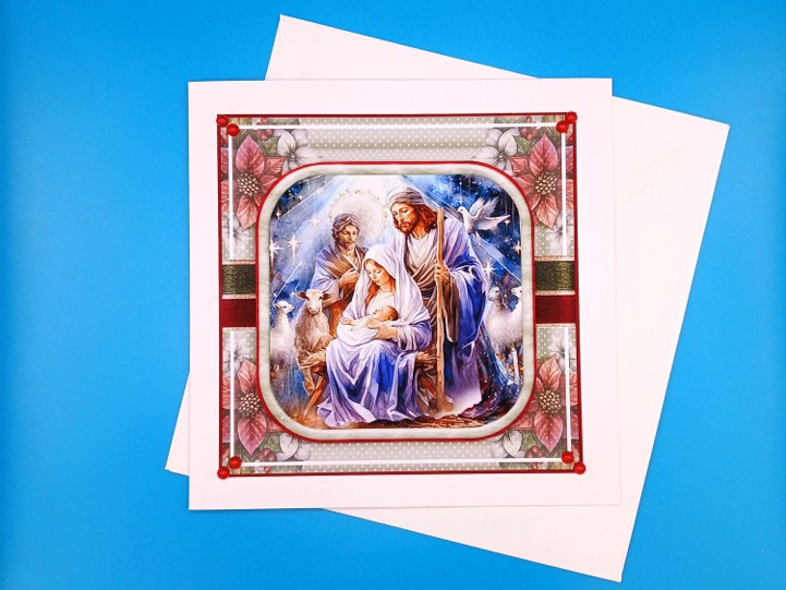 Religious Christmas Card, Large, 3d, Handmade