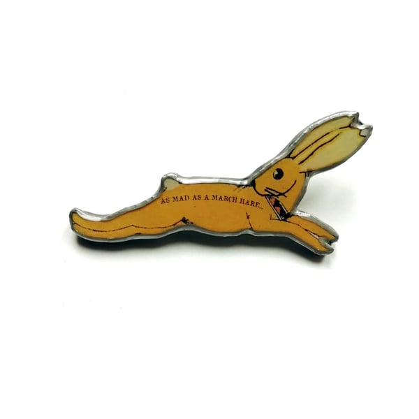 Alice in Wonderland March Hare Resin Brooch by EllyMental