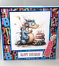 Bright coloured dragon birthday card