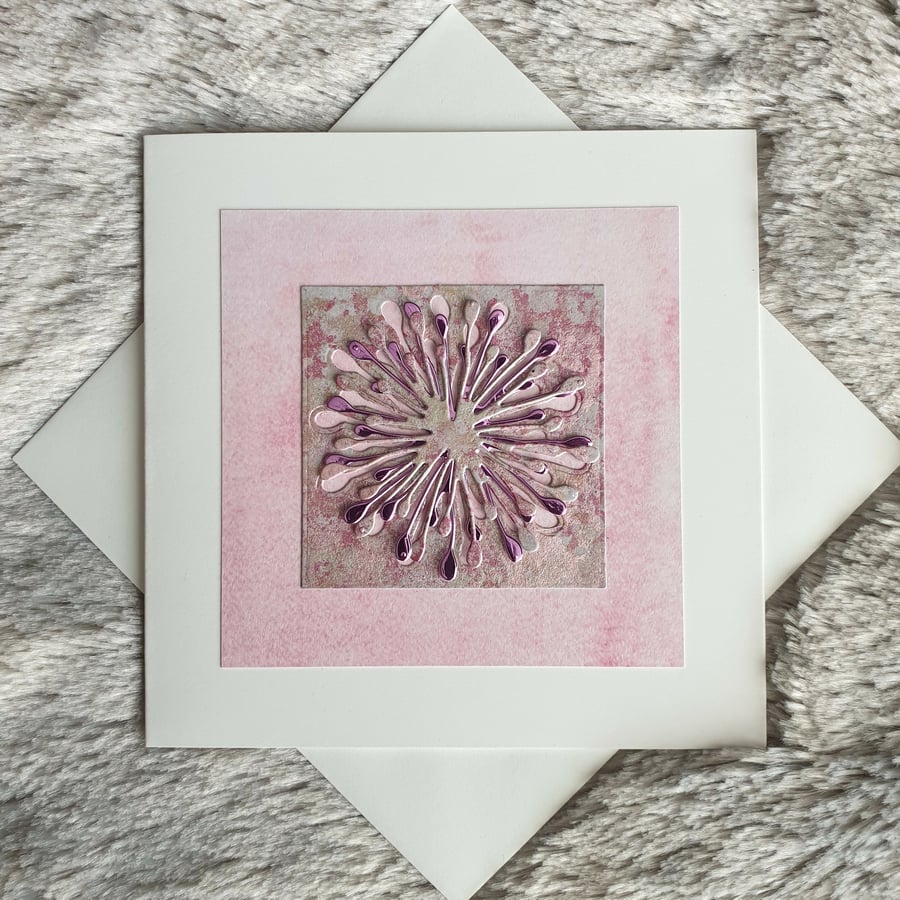 Sale - Blank Card - Pink Flower