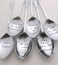 Set of Grumpy Xmas Apostle Spoons, Handstamped Vintage Coffeespoons - Image 2