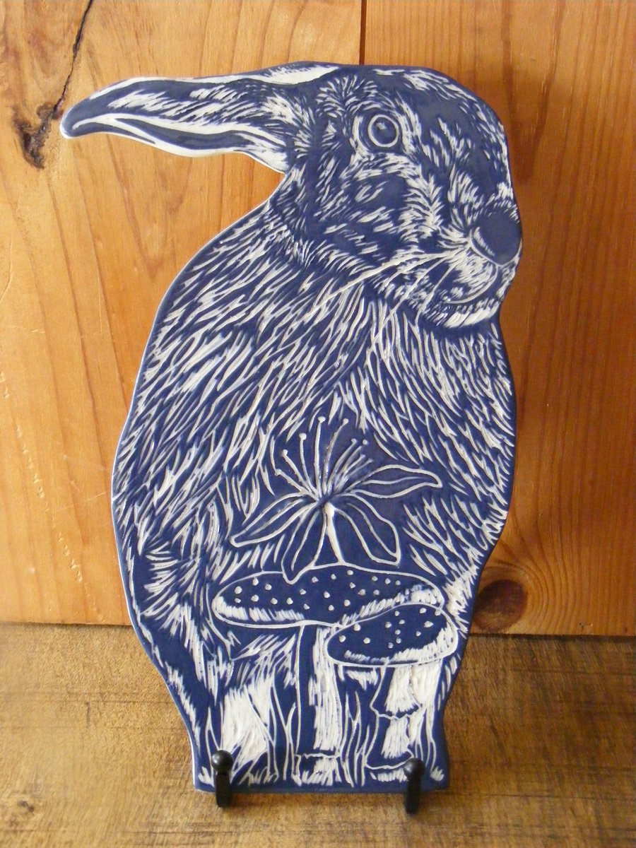 Esther the Hare Ceramic Wall or Stand Decoration