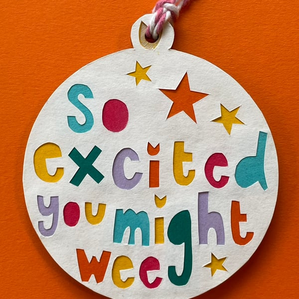 So Excited Papercut Christmas Decoration