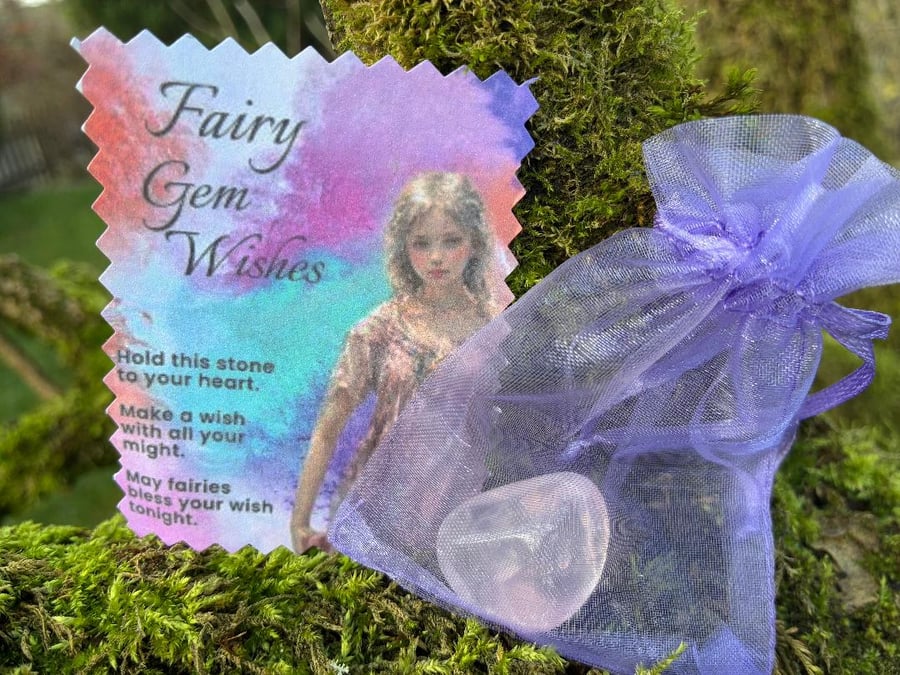 Fairy Gem Wishes - Card and Crystal bring positivity into your life
