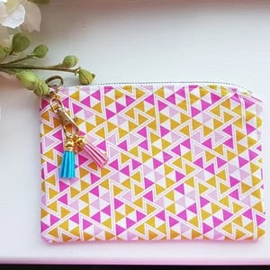 Cute Pink Geometric 'not just for make up' bag