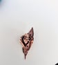 Solid Copper Rose Flower Brooch - Oxidised - Image 4