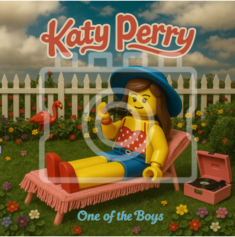 LEGO-Inspired Katy Perry – One of the Boys 5x5" Print (Mounted for 9x9" Frame)