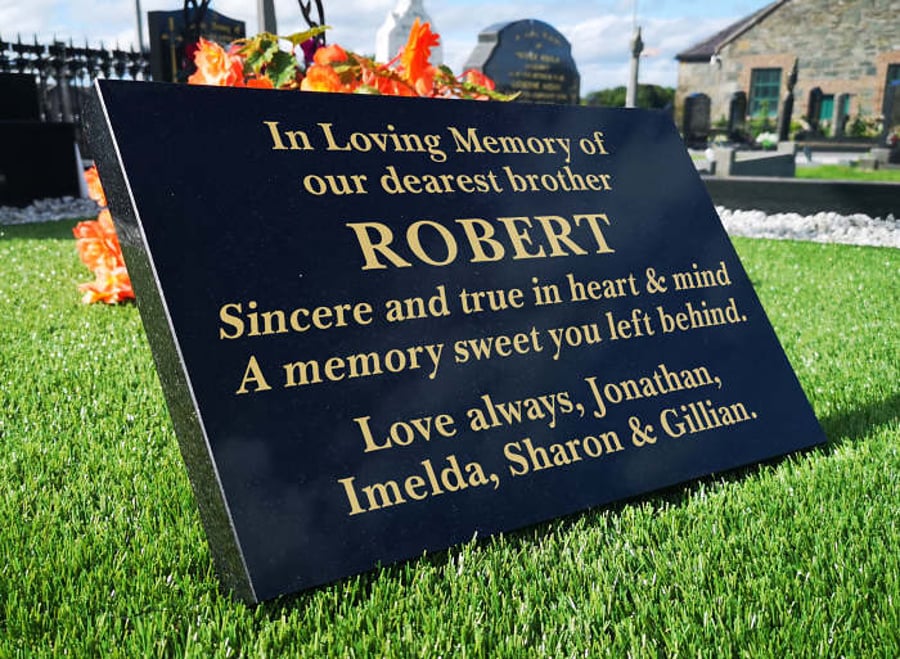  Memorial Grave Marker Grave Stone Slanted Granite Cemetery Headstone 