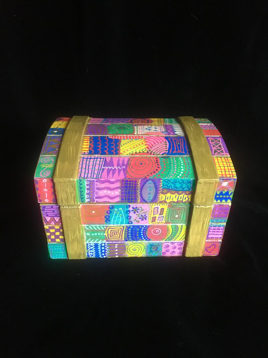 Wooden Treasure chest storage box