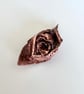 Solid Copper Rose Flower Brooch - Oxidised - Image 5