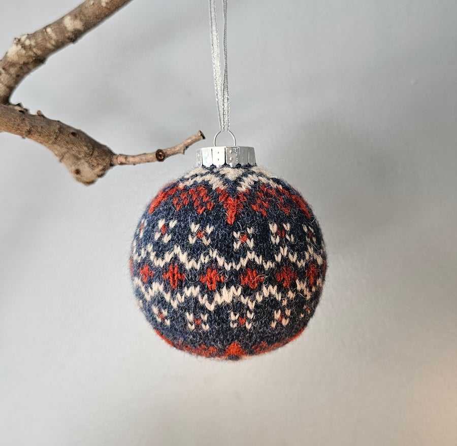 Hand Knit Fair Isle Bauble